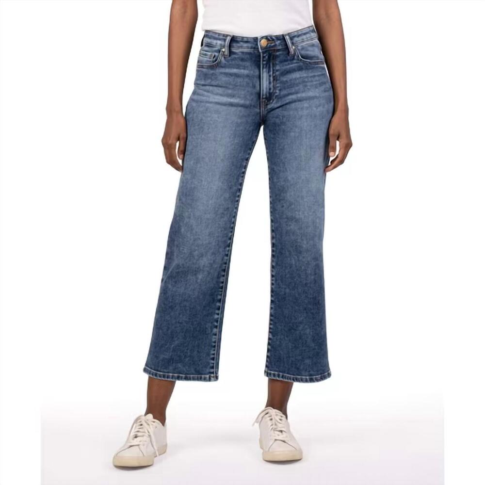 NEW KUT FROM THE KLOTH charlotte high rise culotte jeans in commendatory